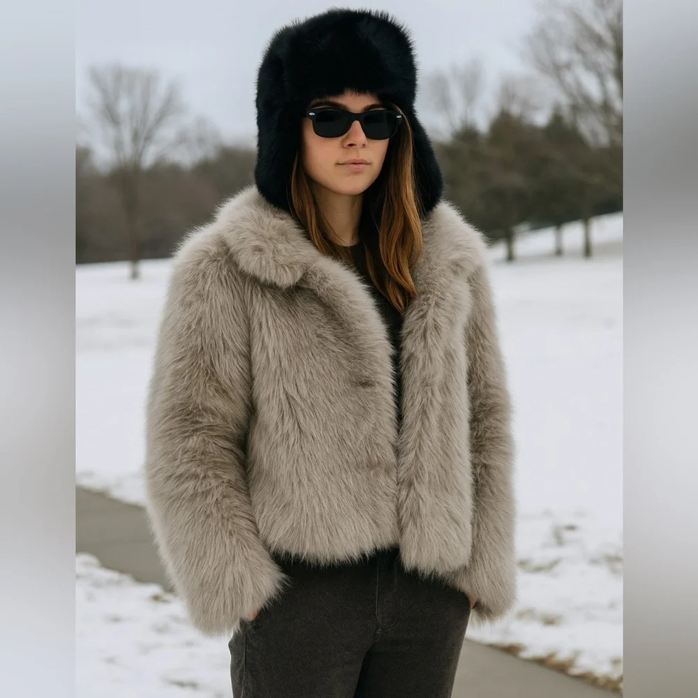 Luxurious Mob Wife Faux Fur Jacket